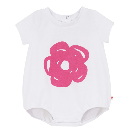 Flower Print Romper White