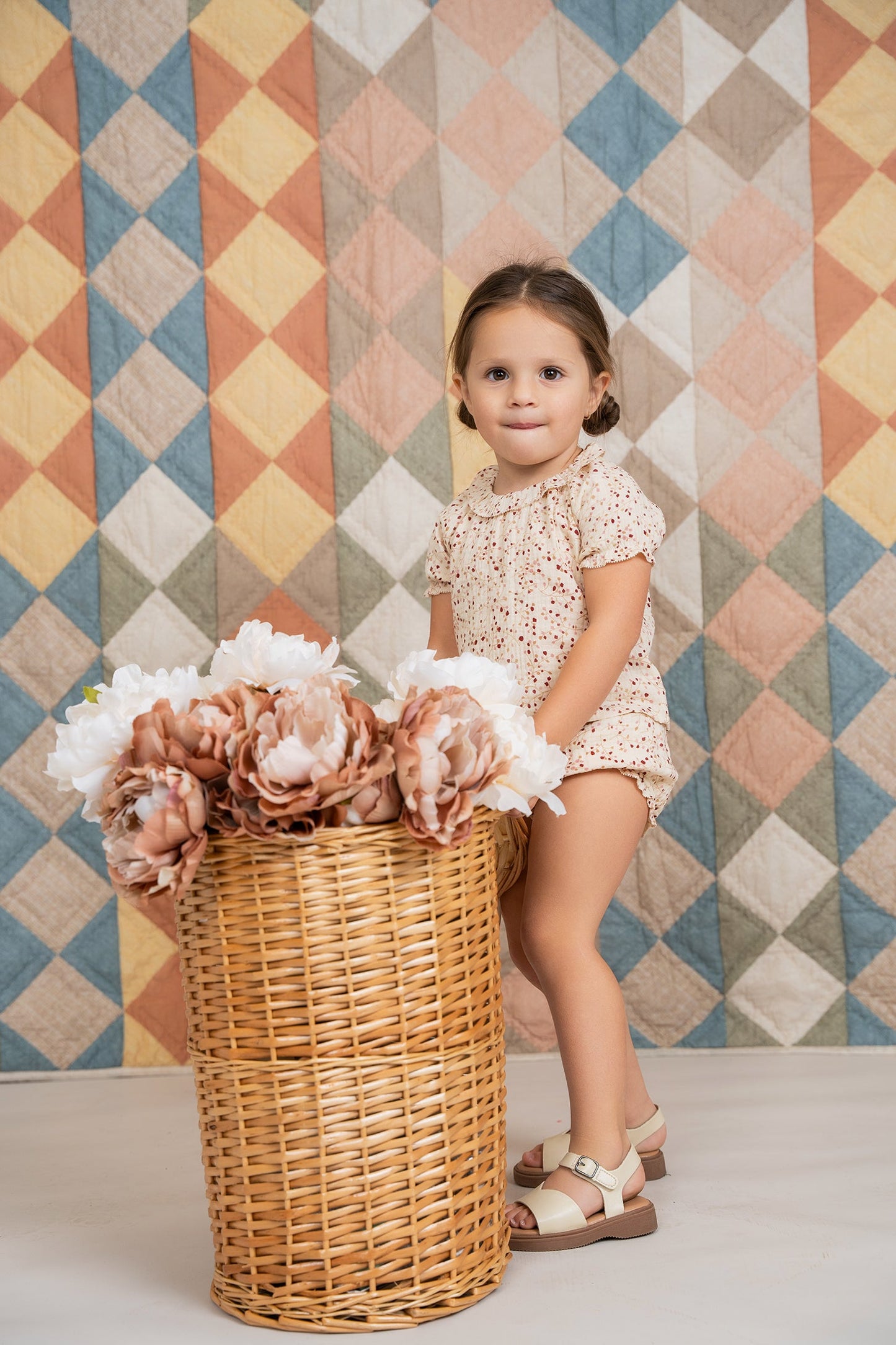 Crinkle Woven Flower Print 2Pc Set