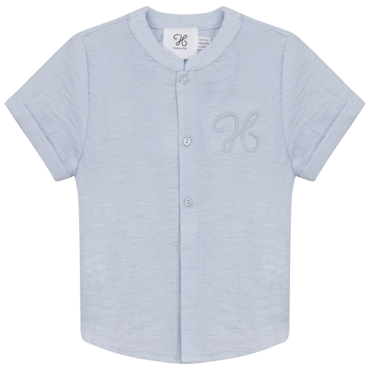 Woven Crinkle Shirt Light Blue