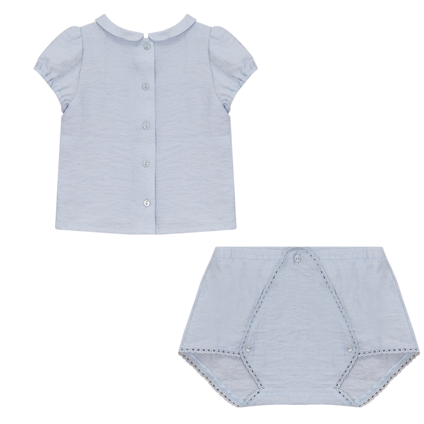 Woven Crinkle 2Pc Set Light Blue