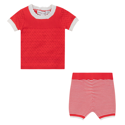 Anchor Embroidered Set Red