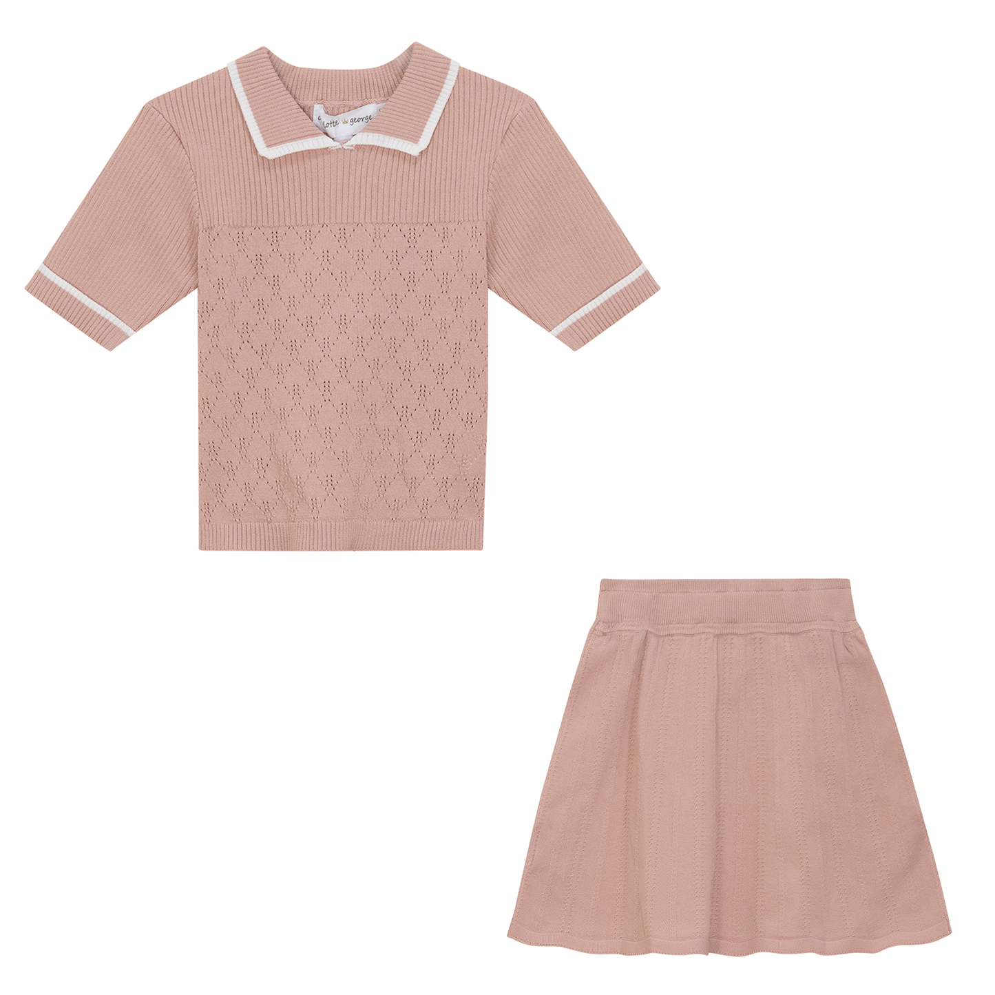 Knit Textured 2Pc Set Rosebud