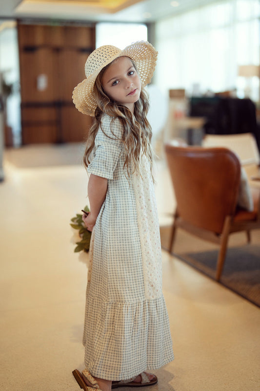 Maxi Dress with Lace Trim