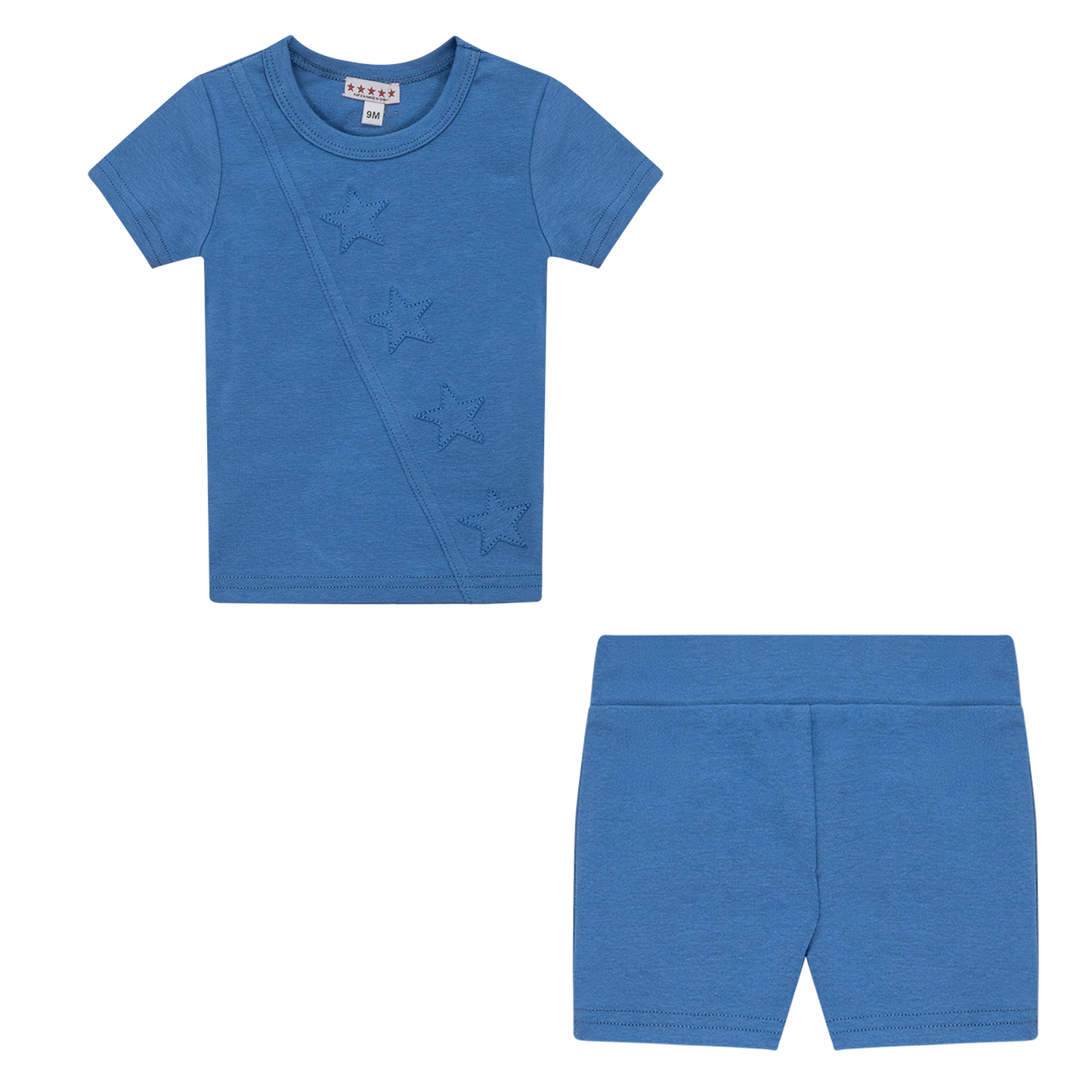 Stars Applique 2Pc Set Light Denim