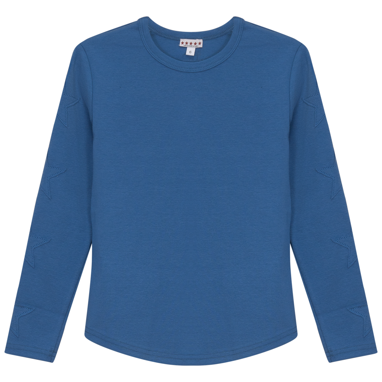 Stars Applique Rib Top Light Denim