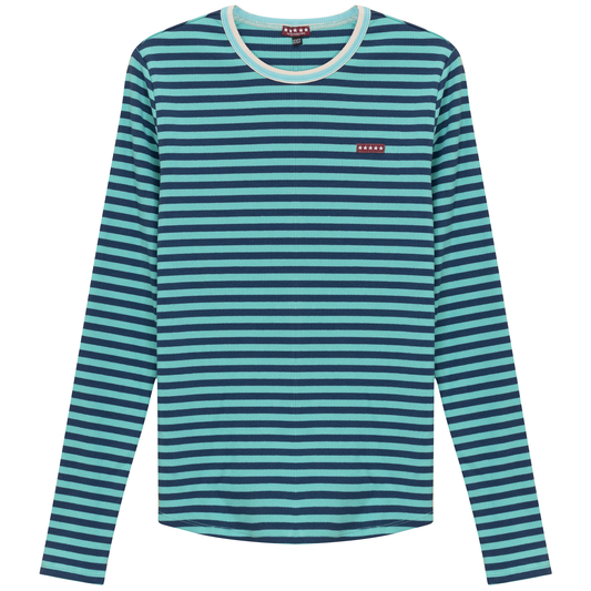 Striped Rib Top Navy