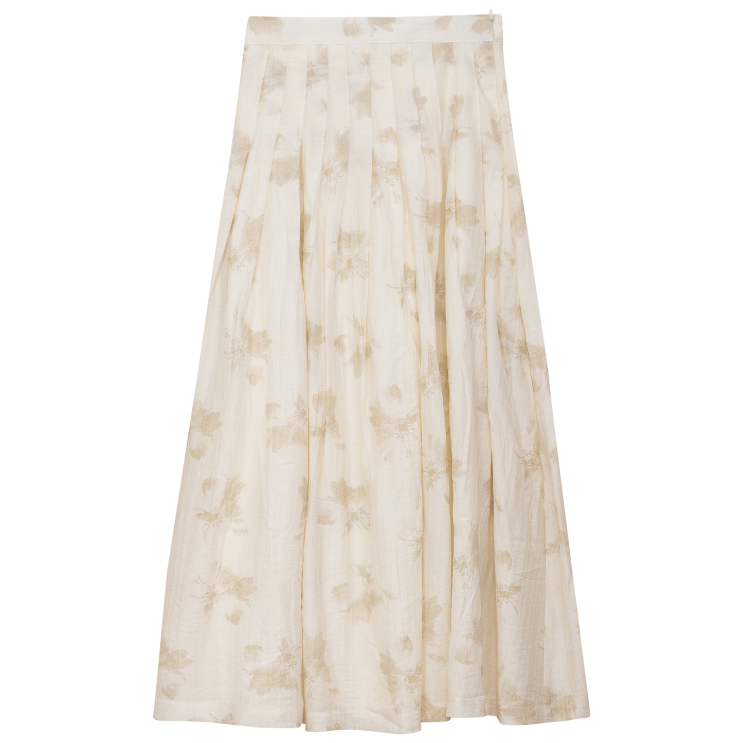 Midi Pleated Skirt Off White