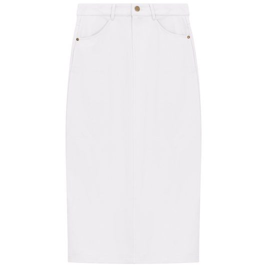 Ponte Midi Skirt White