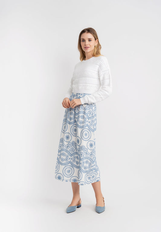 Woven Midi Skirt