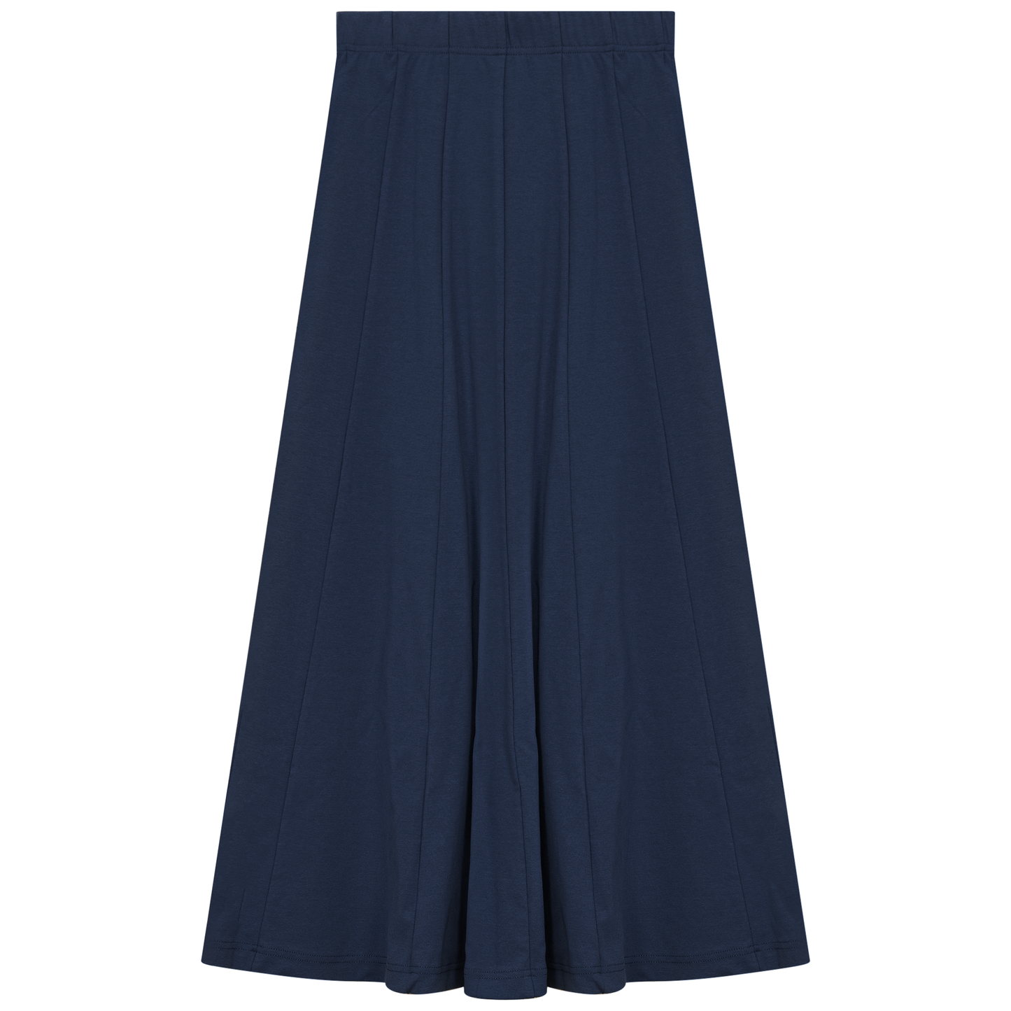 Ribbed Midi Panel Skirt Navy
