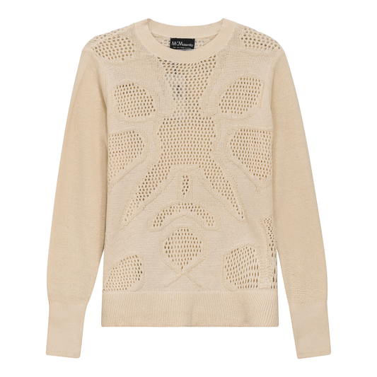 Maternity Knitted Boucle Sweater Cream
