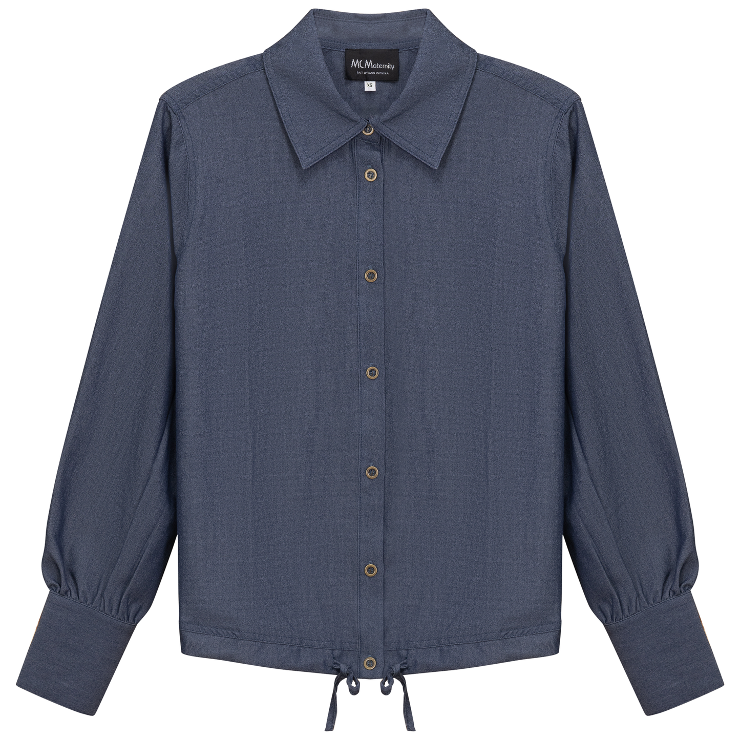 Maternity Denim Bungee Blouse Dark Denim