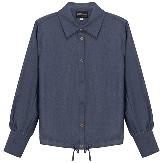 Maternity Denim Bungee Blouse Dark Denim