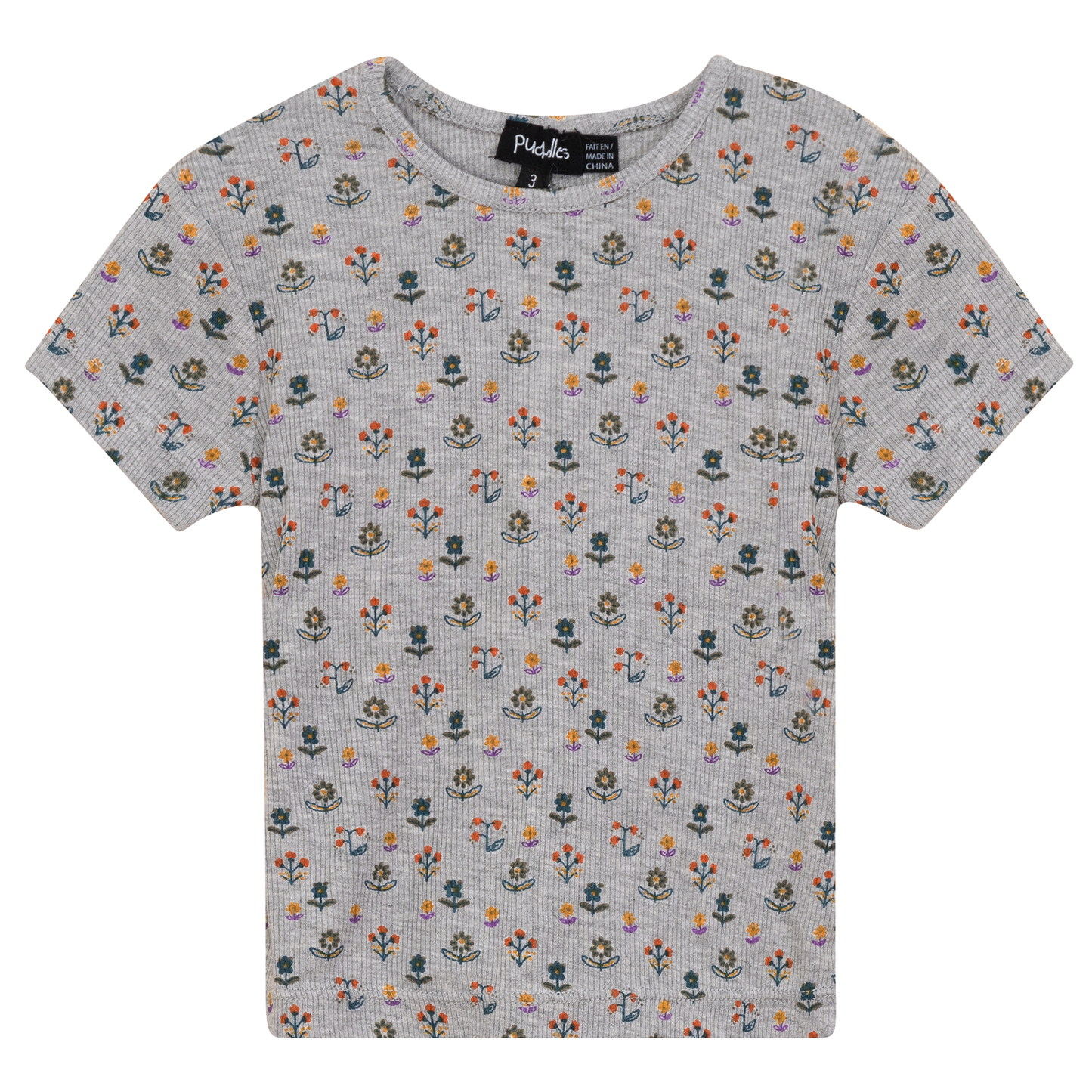 Floral Blossom Tshirt Grey Mix
