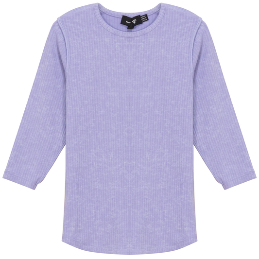 Distressed Rib Top Lavender