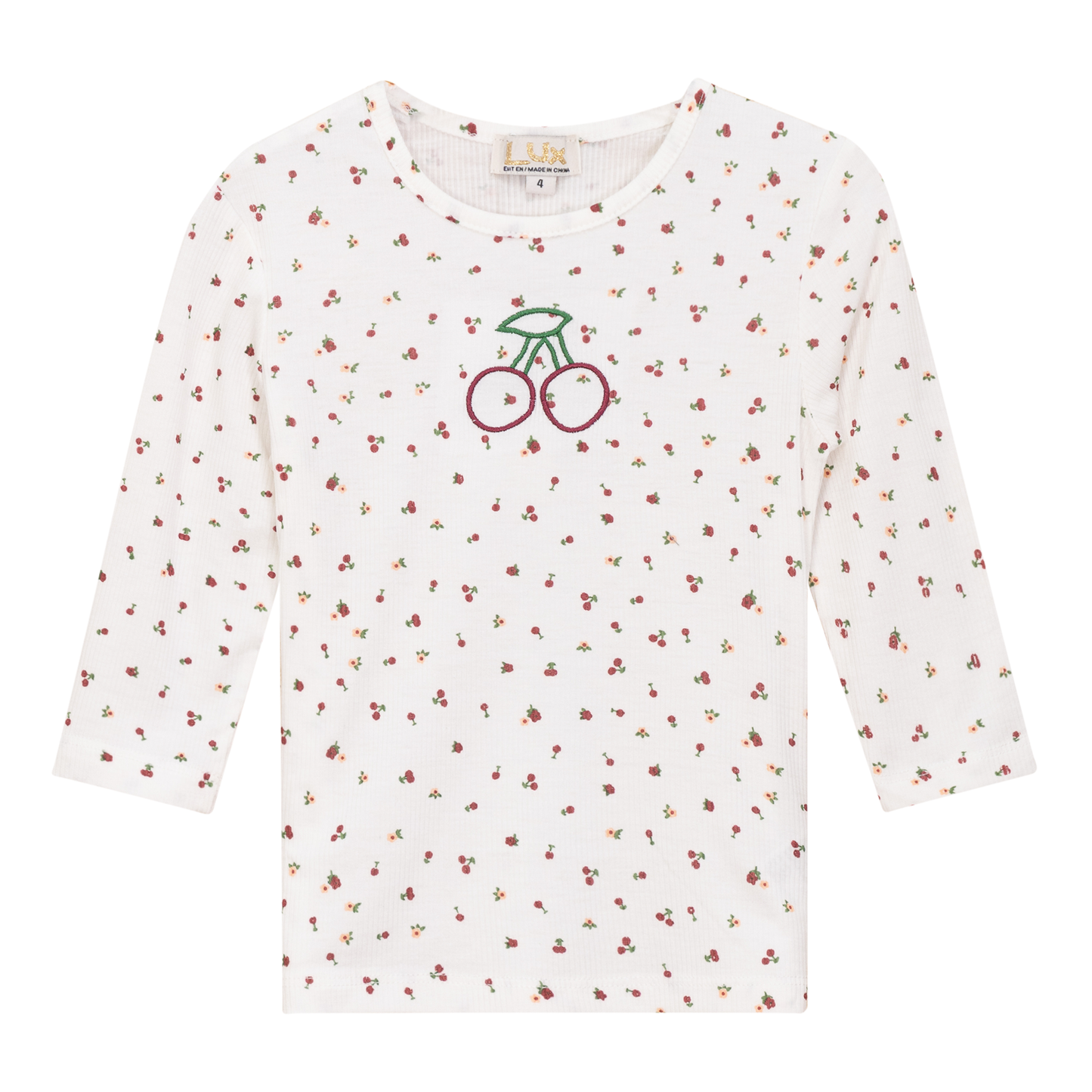 Cherry Print T-Shirt White