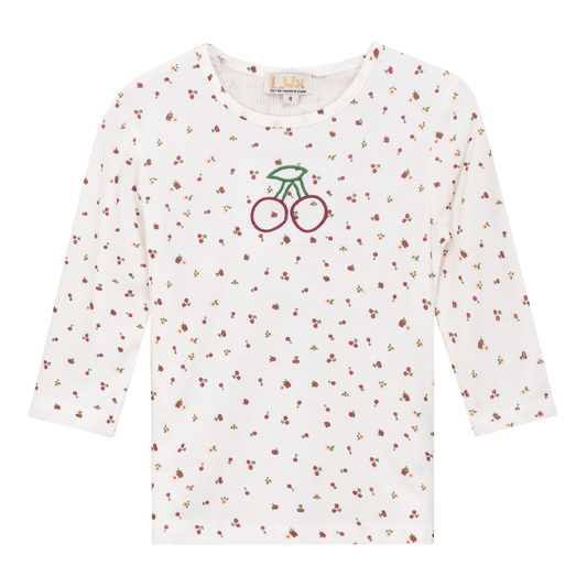 Cherry Print T-Shirt White