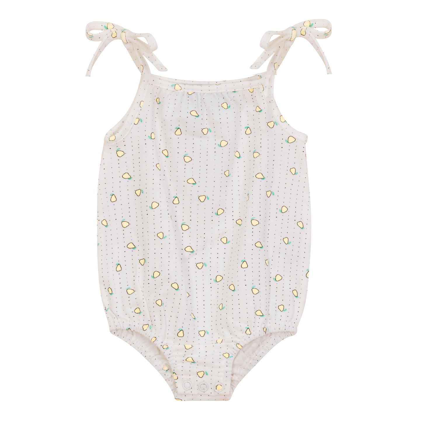 Strawberry and Pear Printed Romper Off white Yellow