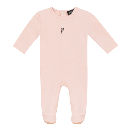 Scooter and Tulip Print Onesie Soft Pink