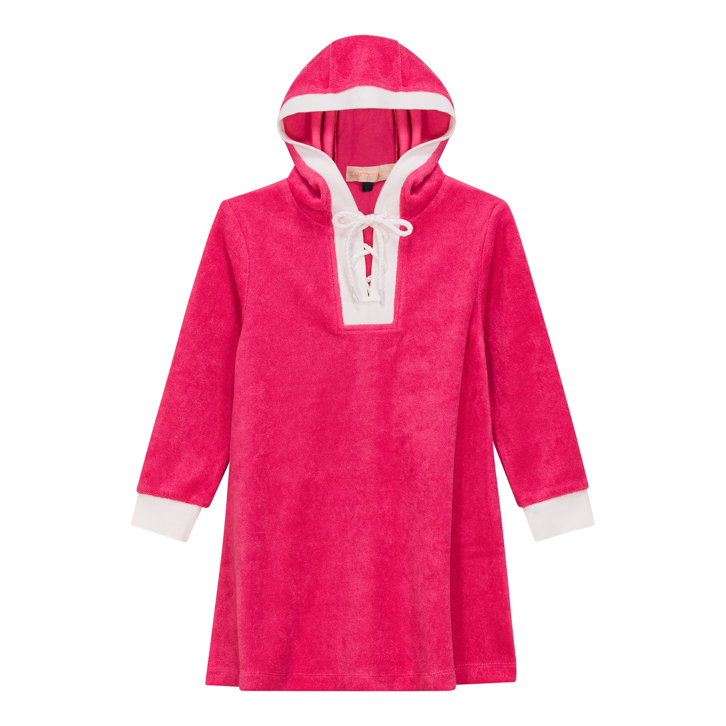 Cotton Terry Hoodie Dress Pink