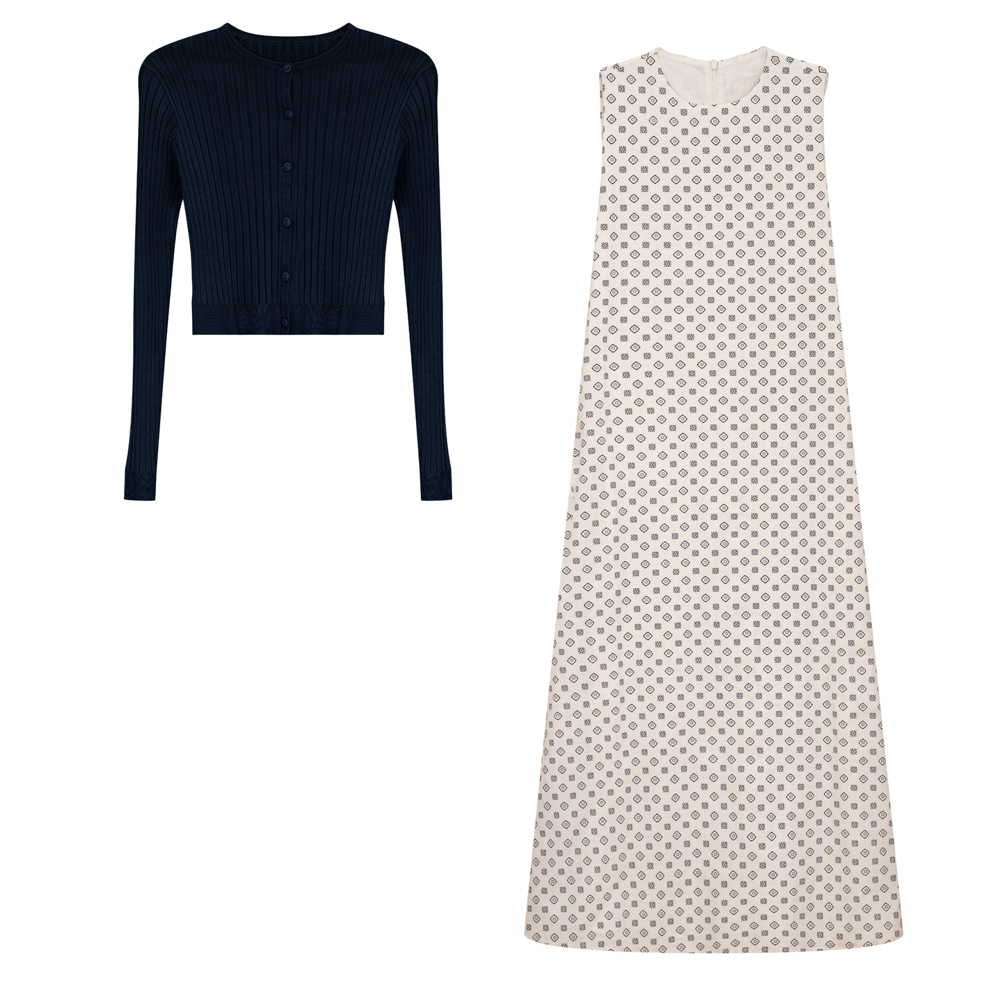 Jumper Cardigan Set Navy