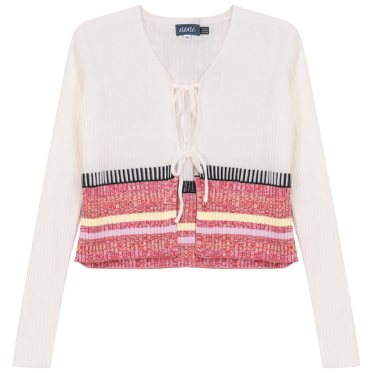 Multi Knit Cardigan Off White Multi