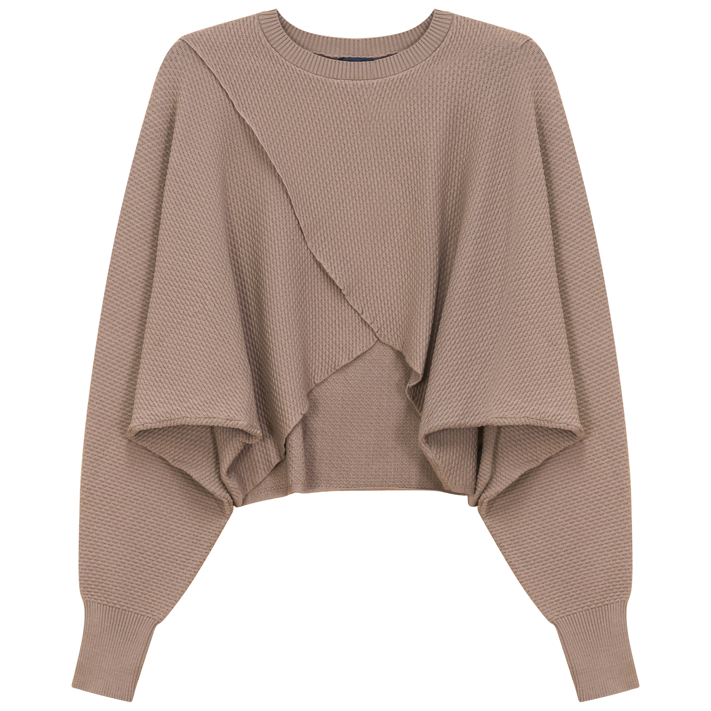 Cropped Wrap Sweater Beige