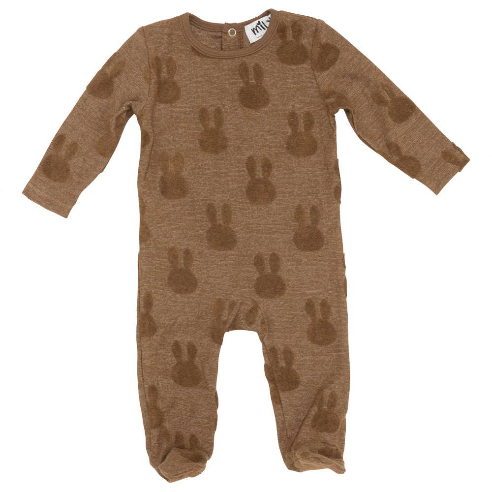 Embossed Bunny Onesie Cocoa