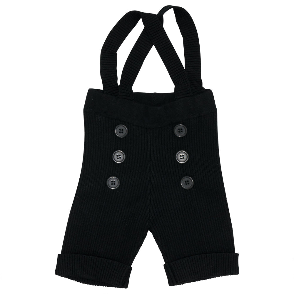 Rib Knit Shorts Black