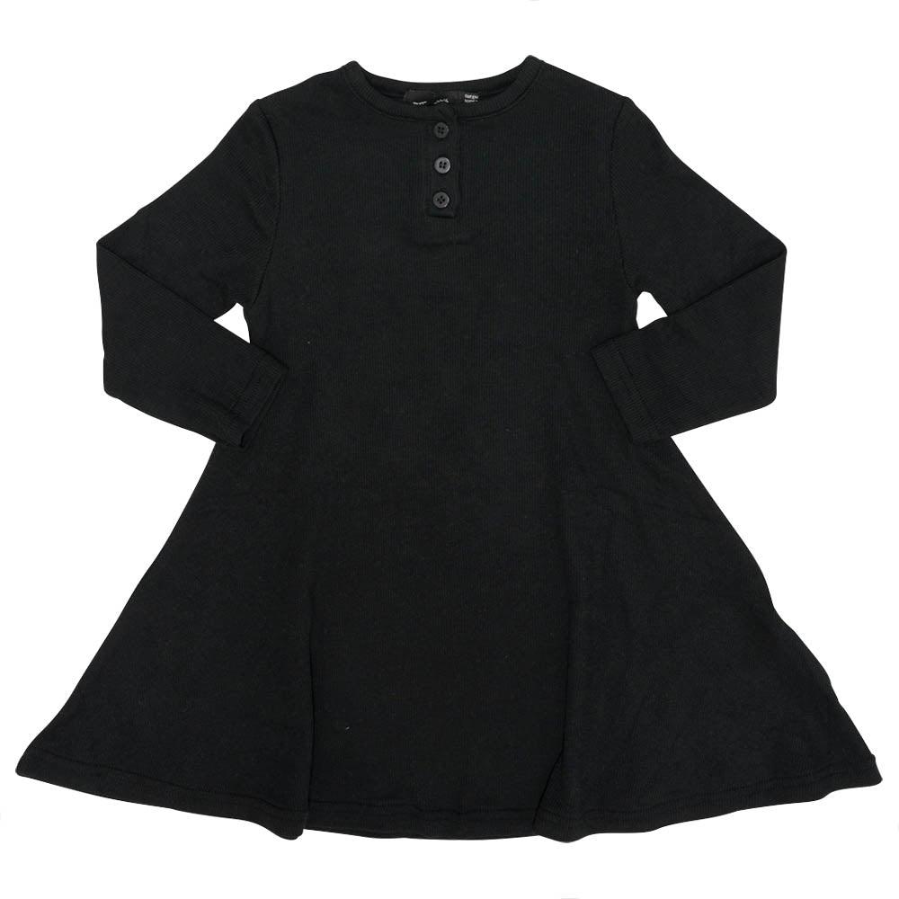 Basic Rib Dress Black