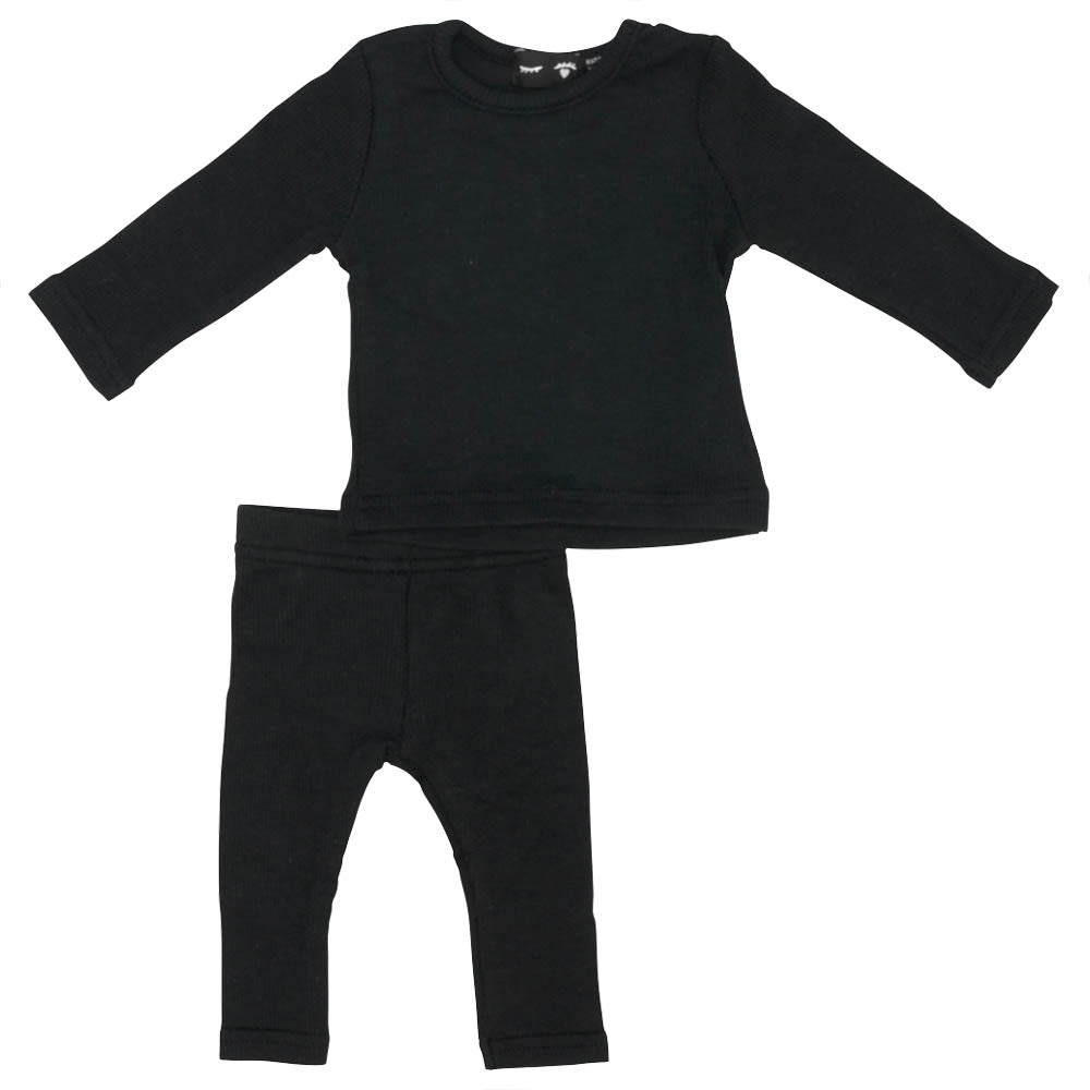Basic Rib 2pc Black