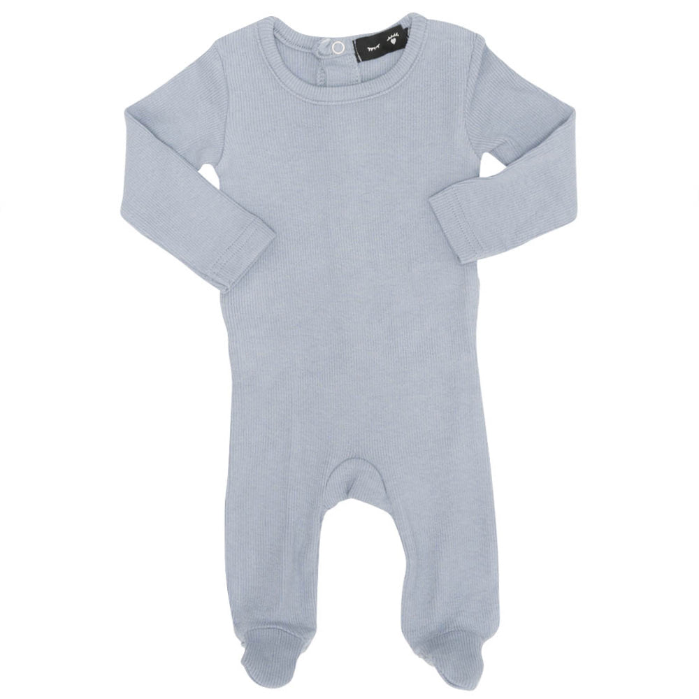 Basic Rib Onesie Blue Grey