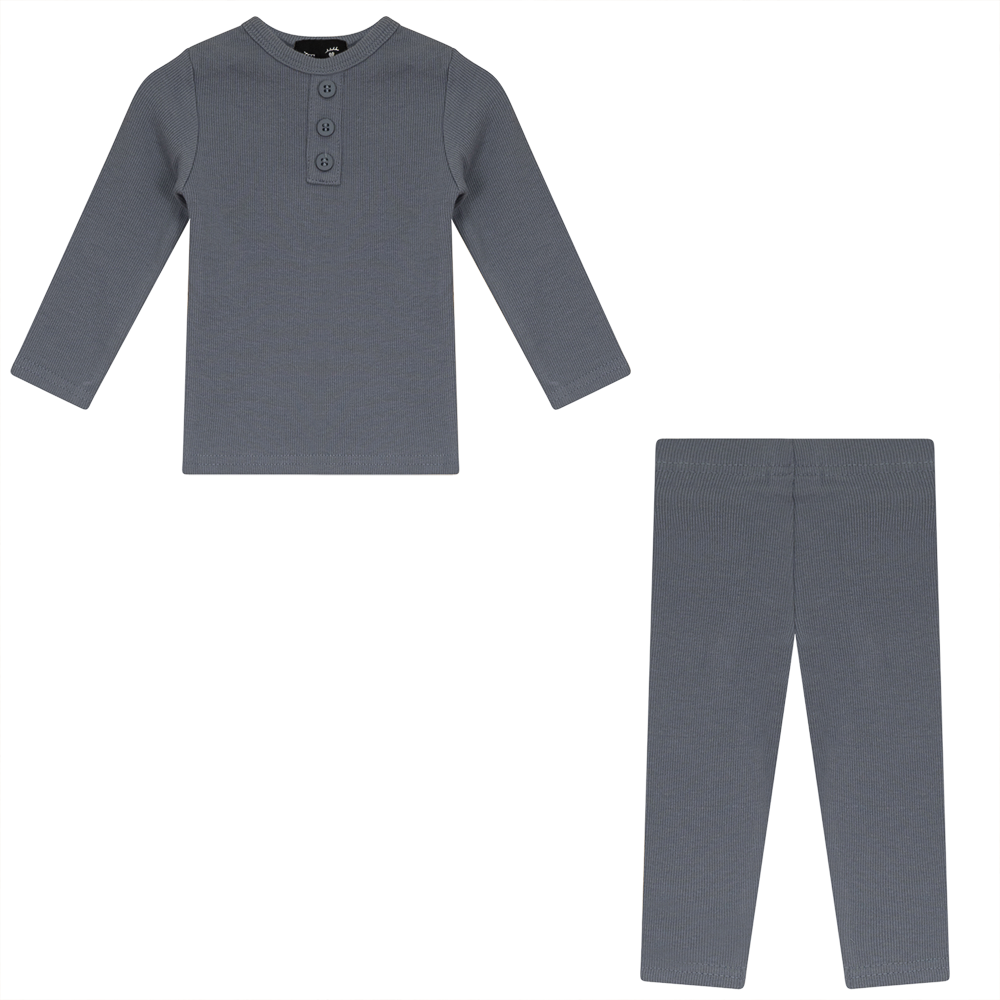 Rib 2 PC Set Blue Grey