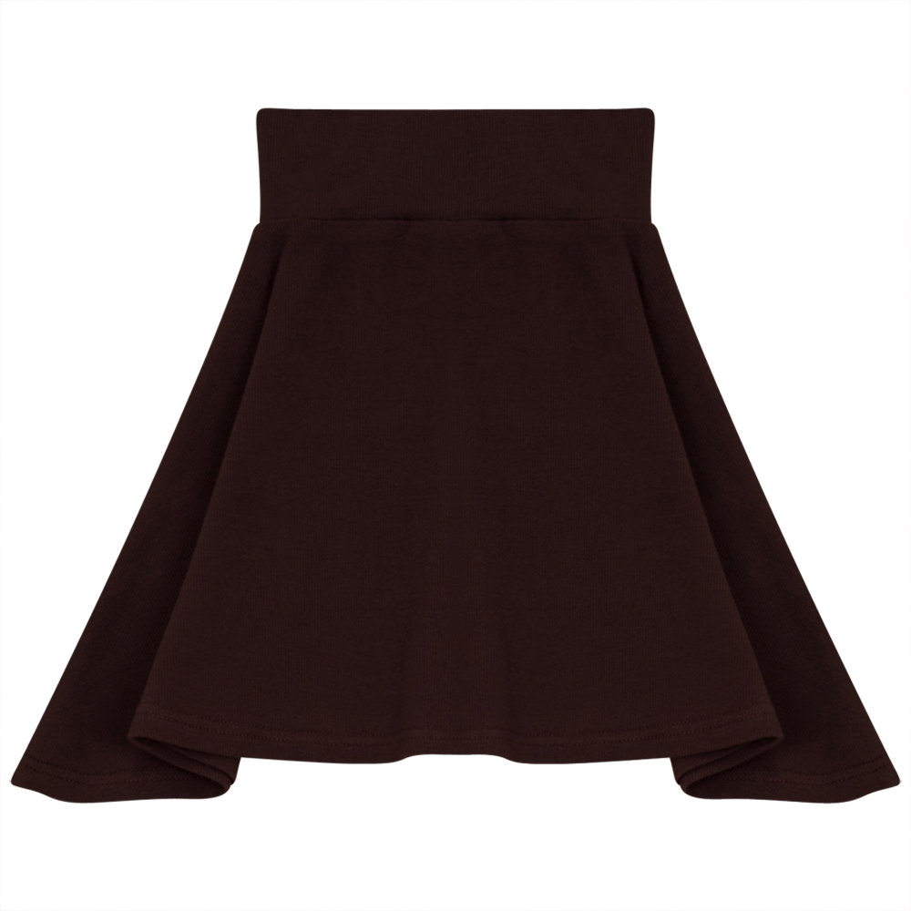 Rib Basic Henley Skirt Chocolate