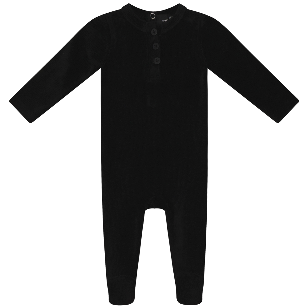 Mini Velour Rib Onesie Black