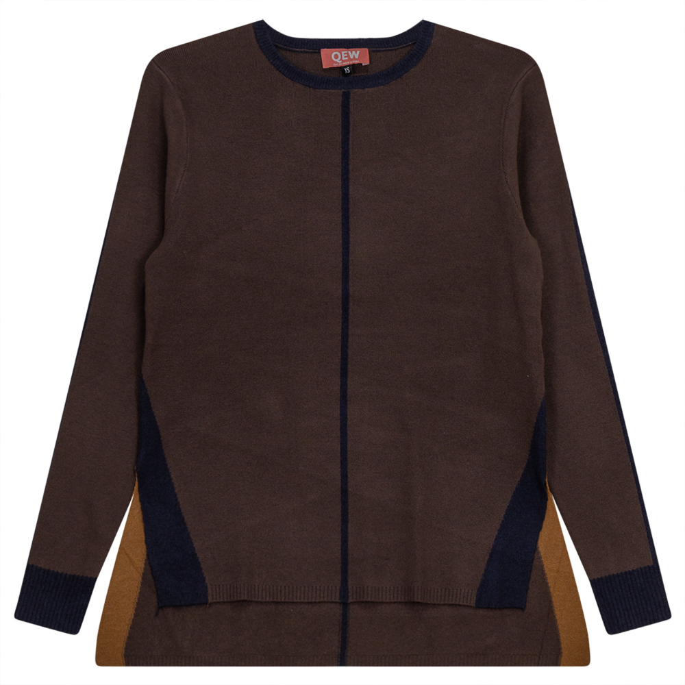 Sweater With Contrast Color Coffee