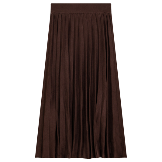 Pleated Knit Long Skirt Coffee