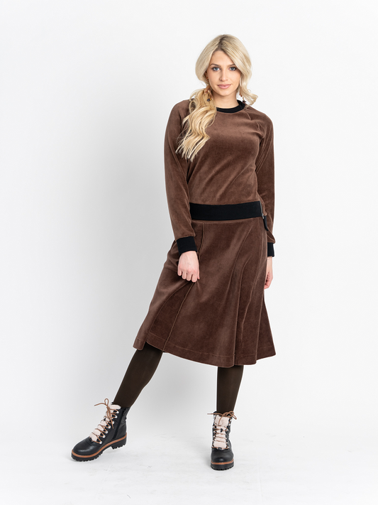 Cotton Velour Raglan Sleeve Zipper Top