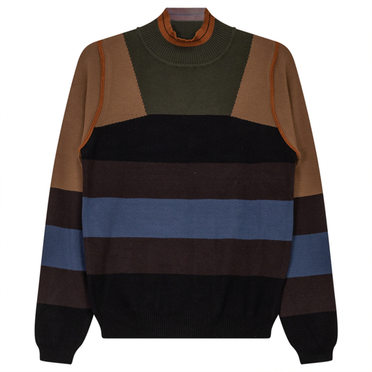 Striped Knit Sweater Black