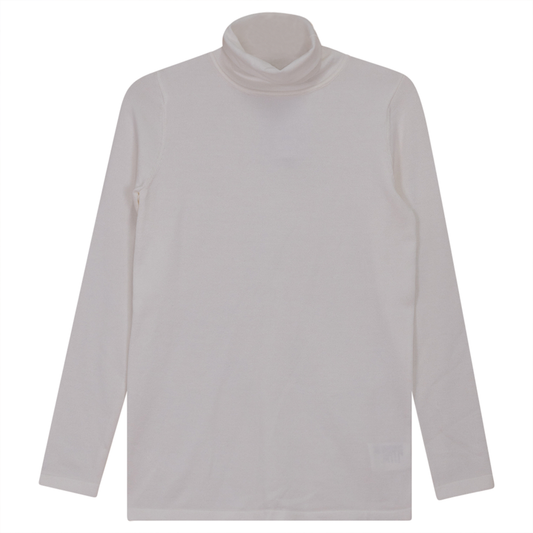 Thin Knit Turtle Neck Top Off White