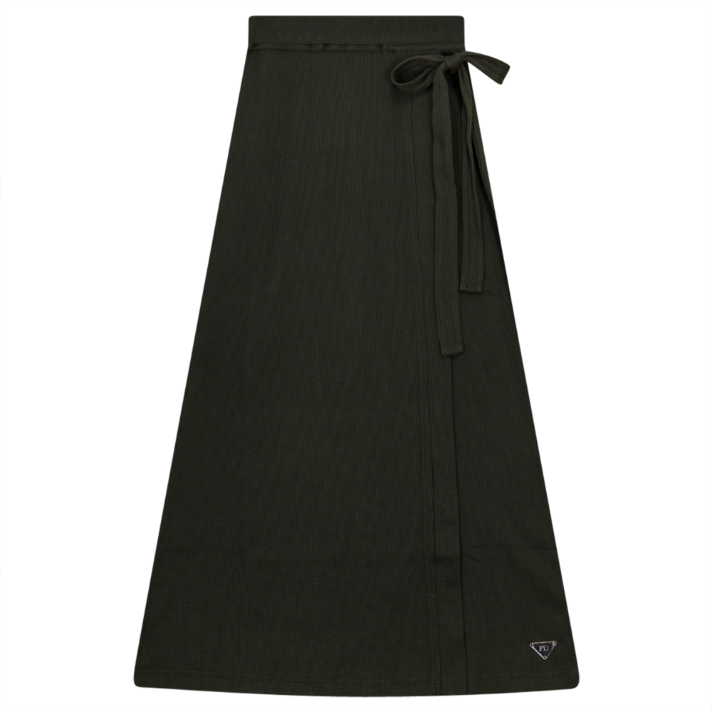 Small Waffle Long Skirt Olive