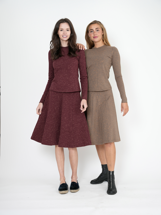 Stretch Mix Panel Skirt