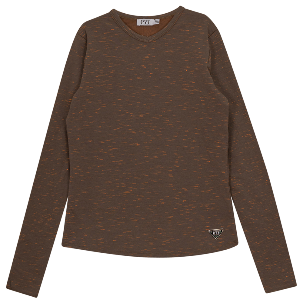 Stretch Mix V Neck Top Cocoa