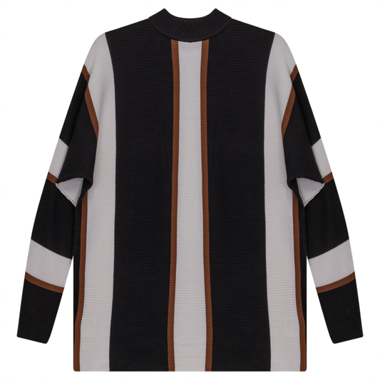 Maternity Striped Sweater Black Off White