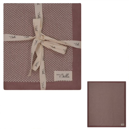 Bella Popcorn Knit Blanket Rose One Size