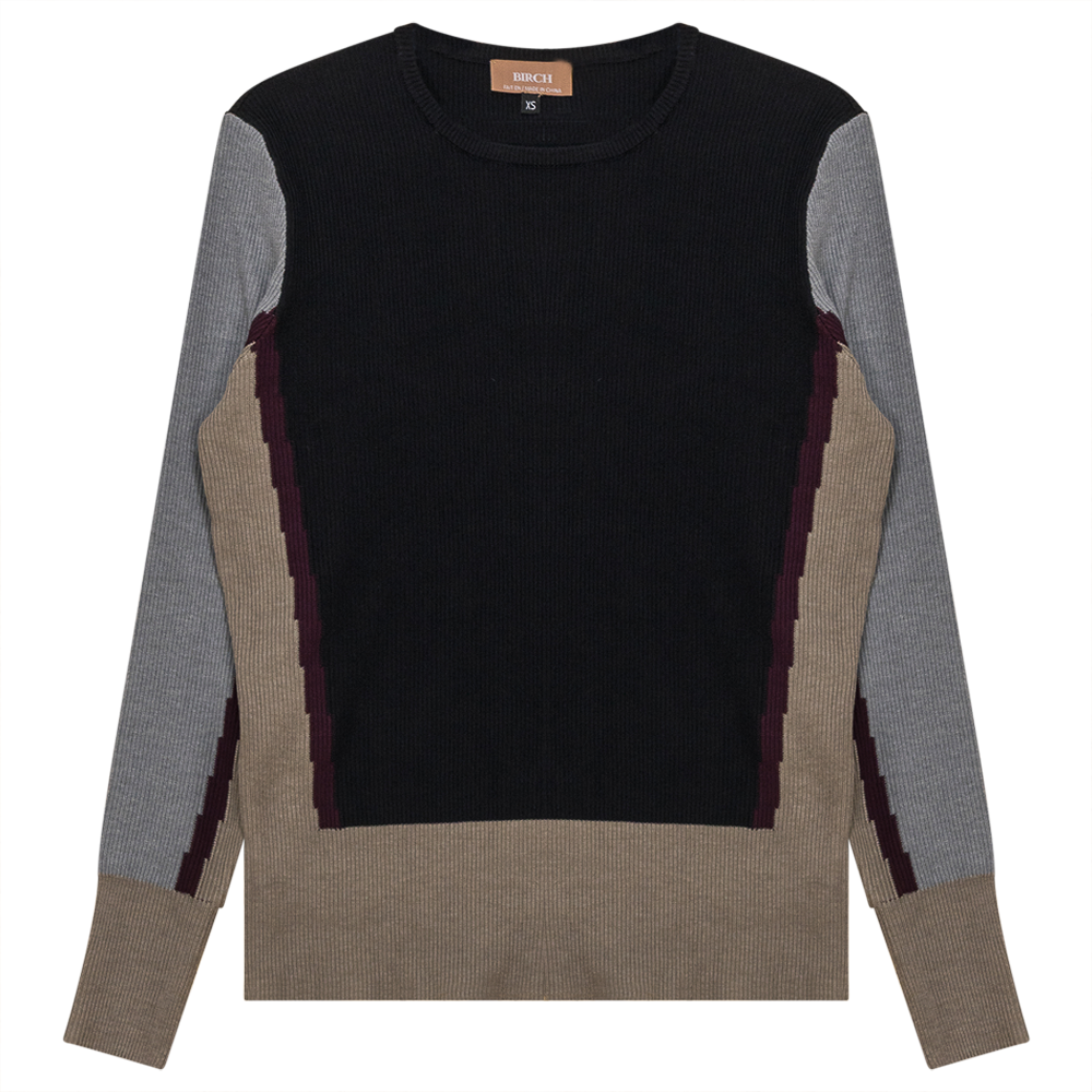 Color Blocked Sweater Black Stone