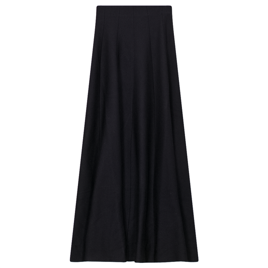 Maxi Knit Paneled Skirt Black