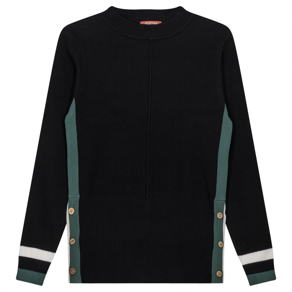 High Kosher Neck Sweater Black