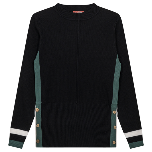 High Kosher Neck Sweater Black