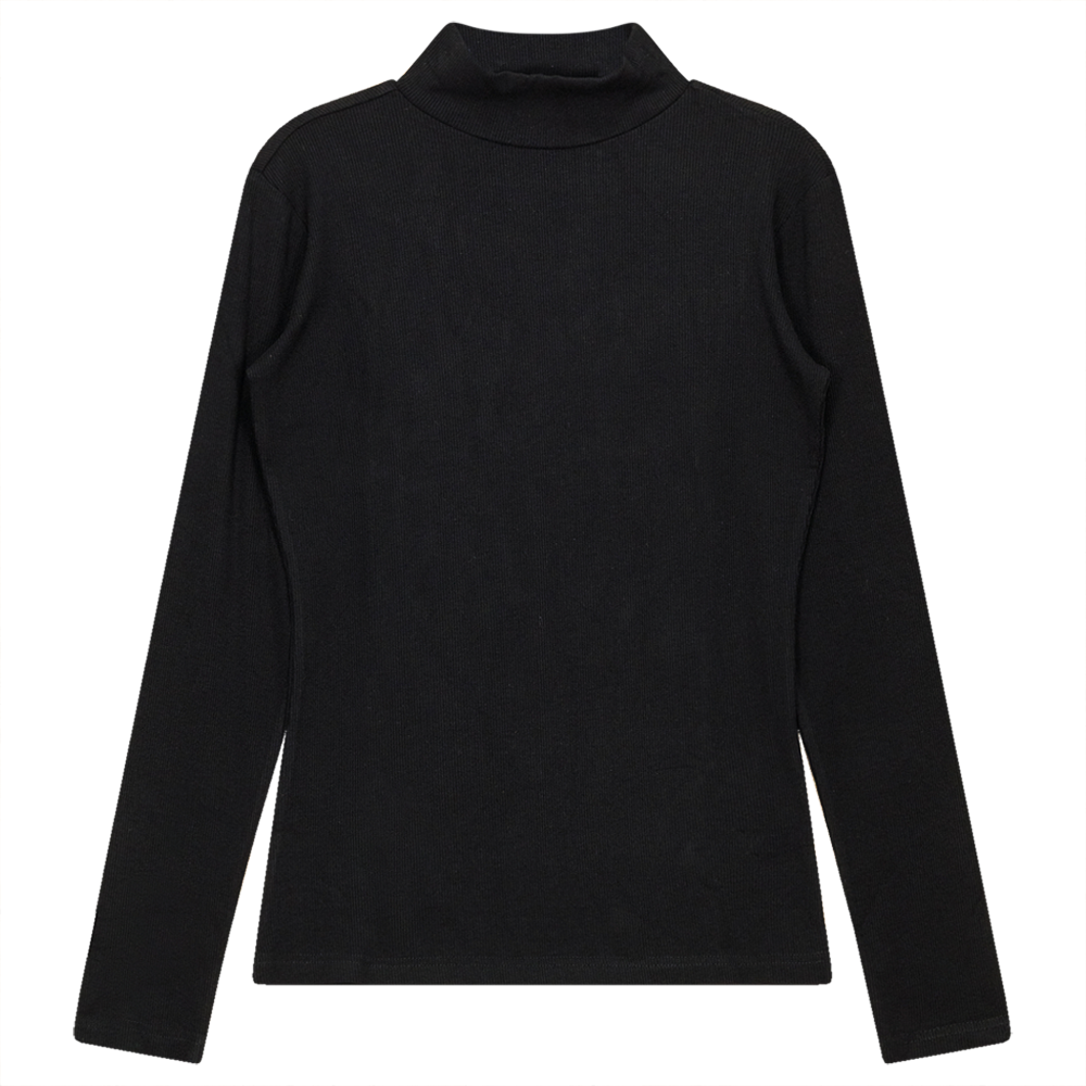 Mock Neck Layering Tee Black